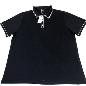 Ouku Men's Size XL Short Sleeve Polo Shirt Pique Knit Blue Golf Casual NWT